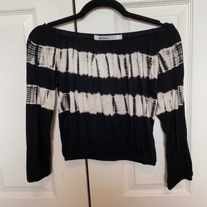 Off the shoulder tie dye shirt